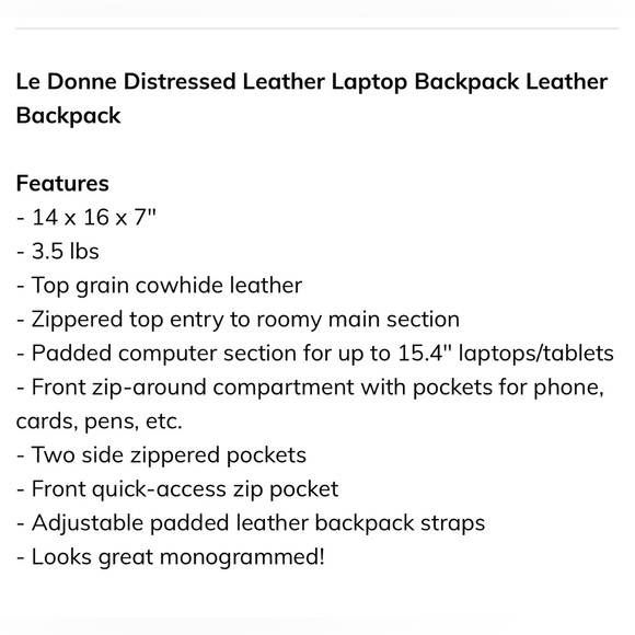 distressed leather computer backpack le donna Donne Leather: Tech Friendly Bags grain leather backpack designed for everyday use.Spacious 20L capacity with multiple compartments for easy organization.Comfortable Le Donne Leather Distressed Leather